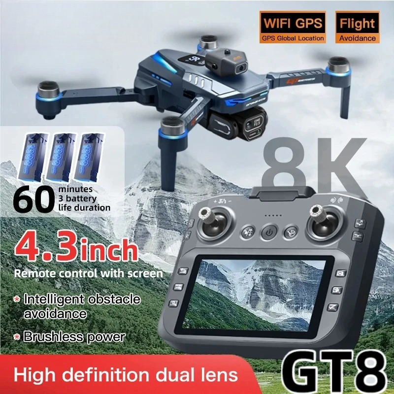 Drone Thermal Imaging - Orijinal GT8 Drone 8K Profesyonel Çift